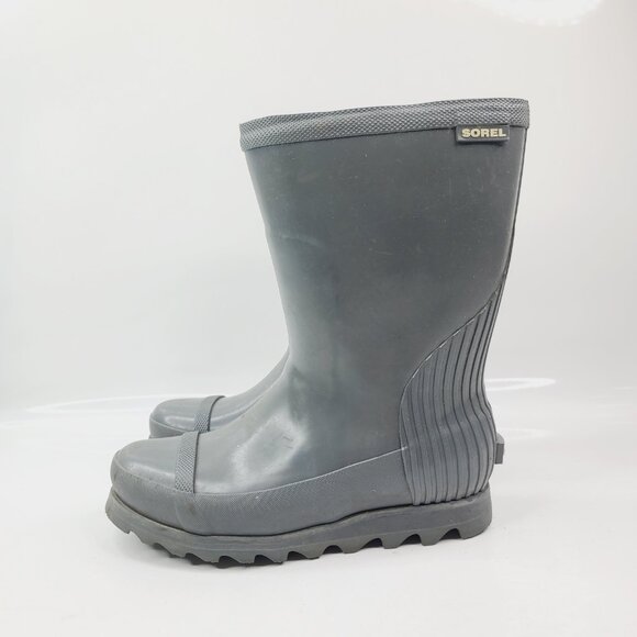 Sorel Women's Grey NL2521-053 Joan Short Rubber Waterproof Rain Boots Size 5.5 - Picture 2 of 6